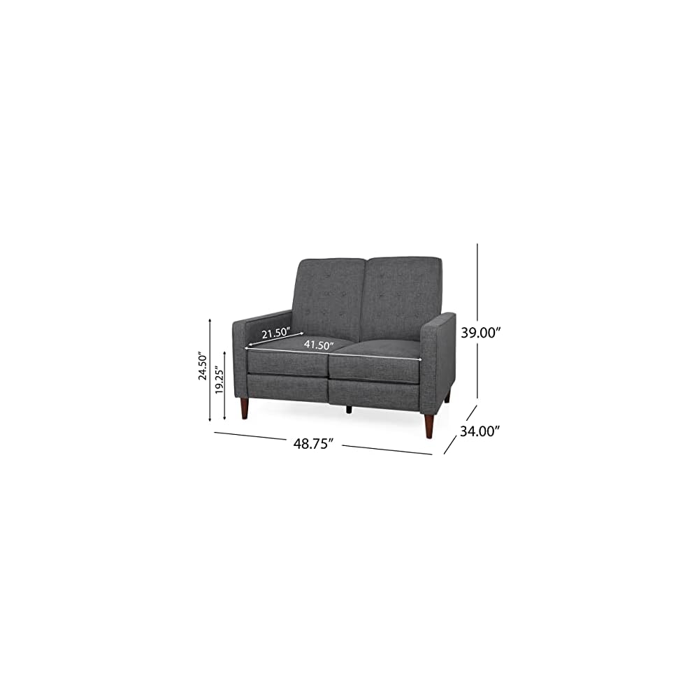 Christopher Knight Home Denison Tufted Loveseat Pushback Recliner - Gray/Dark Espresso