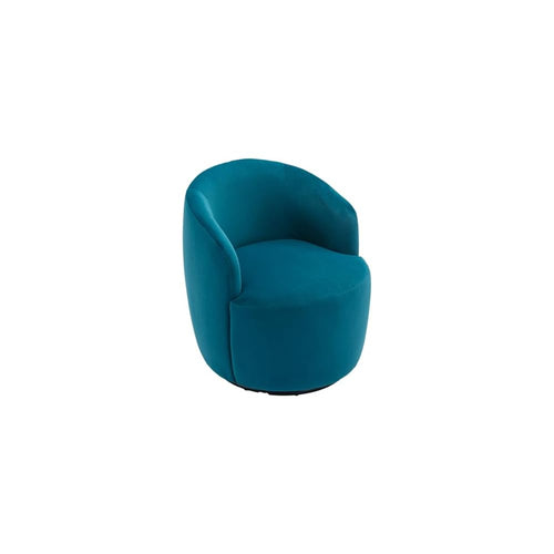 6955624449275 Velvet, PinkVelvet Fabric Swivel Accent Armchair Barrel Chair with Black Powder Coating Metal Ring,Pink, One Size, Teal