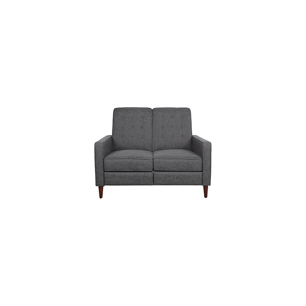 Christopher Knight Home Denison Tufted Loveseat Pushback Recliner - Gray/Dark Espresso
