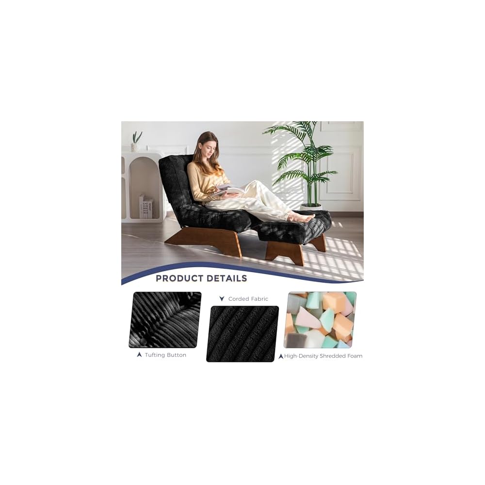 MAXYOYO Accent Chair with Ottoman, Lounge Chair with Adjustable Backrest