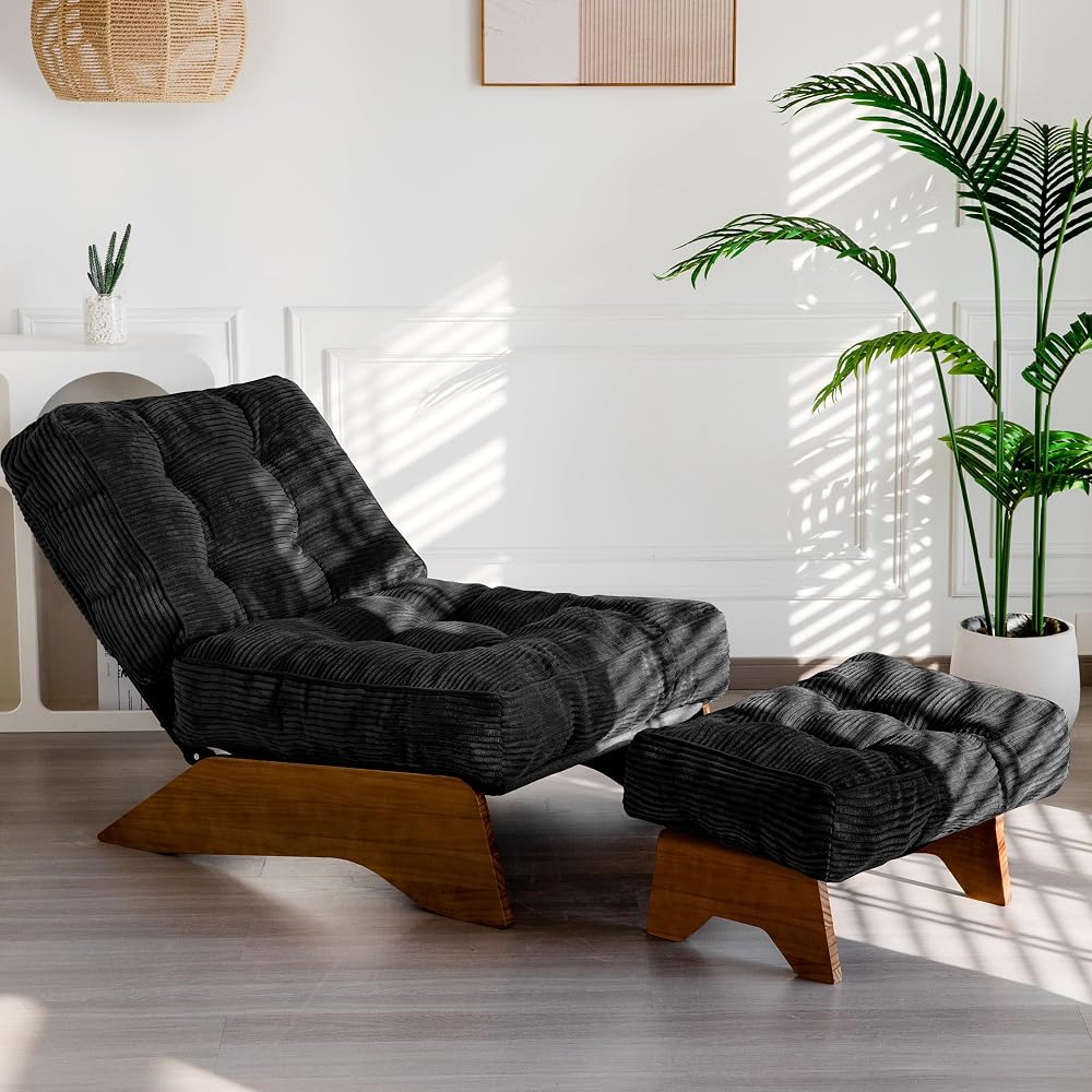 MAXYOYO Accent Chair with Ottoman, Lounge Chair with Adjustable Backrest