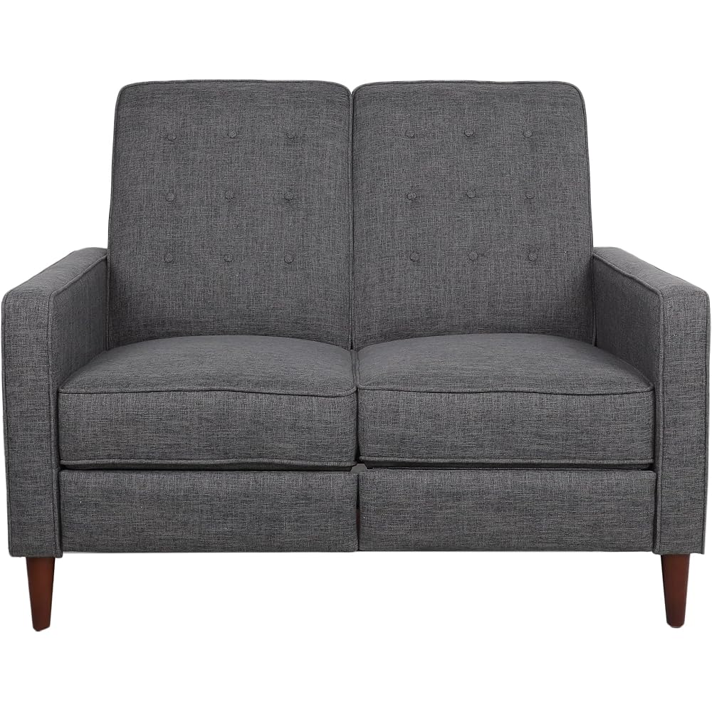 Christopher Knight Home Denison Tufted Loveseat Pushback Recliner - Gray/Dark Espresso